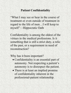 Confidentiality of Medical Information