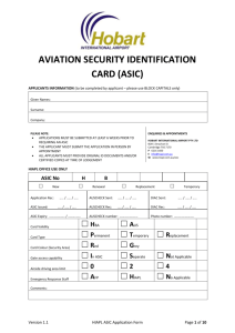AVIATION SECURITY IDENTIFICATION CARD (ASIC) APPLICANTS