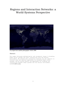 Regions and Interaction Networks: a World