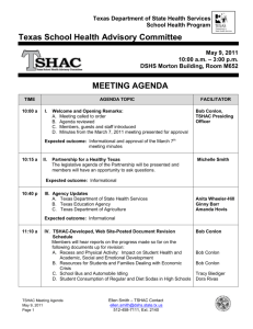Meeting Agenda 5-9-11 - Texas Department of State Health Services