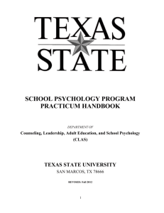 Practicum Handbook - Texas State University