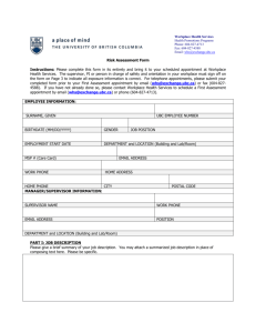 Risk Assessment Form for Animal Care and Use of Significant