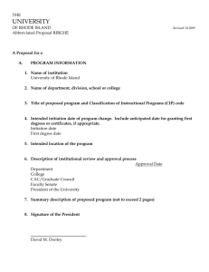 Abbreviated Program Proposal Form