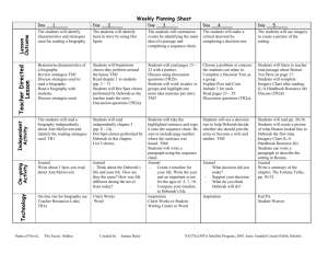 Weekly Planning Sheet - Anne Arundel County Public Schools