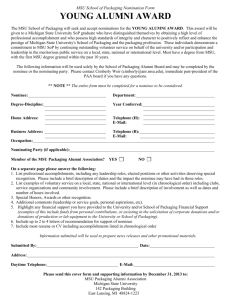 Young Alumni Award Criteria & Nomination Form