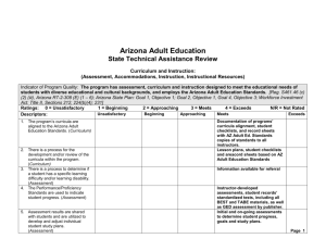 Arizona STAR Curriculum and Instruction