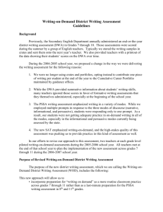 Writing-on-Demand District Writing Assessment