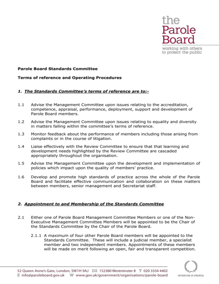 Standards Committee Terms Of Reference 2103