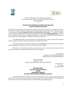 Census for Handicrafts Artisans - Development Commissioner for