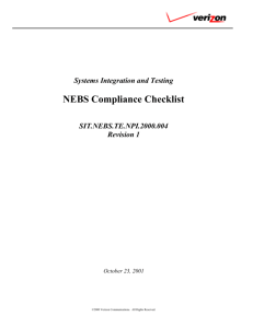 NEBS Requirements & Checklist Information