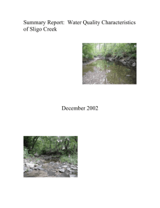 Summary Report: Water Quality Characteristics of Sligo Creek