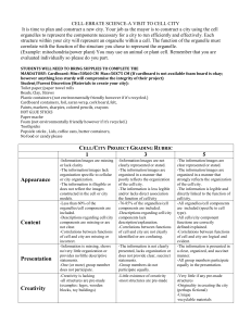 CELL/CITY PROJECT GRADING RUBRIC