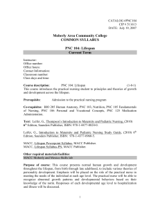 PNC 104: Lifespan - Moberly Area Community College