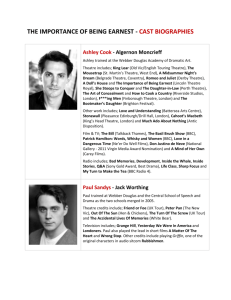 CAST BIOGRAPHIES - Queen`s Hall Arts Centre