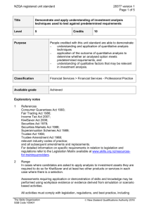 28377 Demonstrate and apply understanding of investment