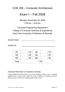 COE 205 - Exam I