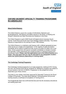 oxford deanery specialty training programme in cardiology