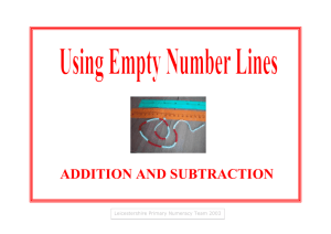 Numeracy - Using Empty Number Lines