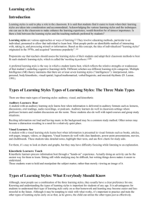 Applications: Learning styles in the classroom