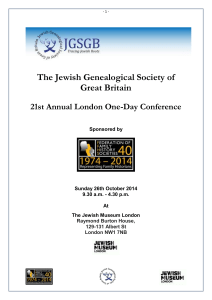 HERE - Jewish Genealogical Society of Great Britain