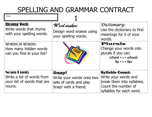 SPELLING AND GRAMMAR CONTRACT