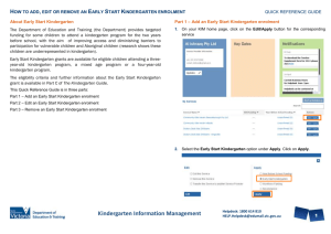 add, edit or remove an Early Start Kindergarten enrolment