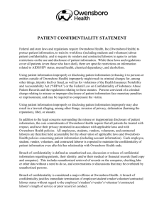 patient confidentiality statement