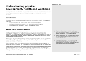 Understanding physical development, health and wellbeing