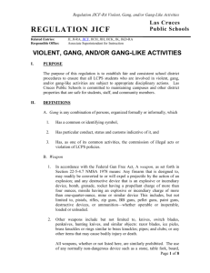 Violent, Gang, and/or Gang-Like Activities