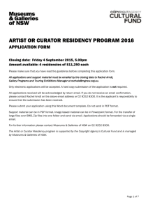 Artist or Curator Residency Application Form