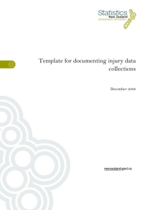 Template for documenting injury data collections