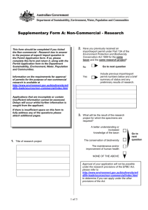 Supplementary Form A Non-Commercial - Research