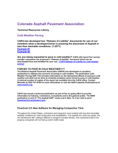 Cold Weather Paving - Colorado Asphalt Pavement Association