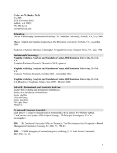 CV - Virginia Modeling, Analysis & Simulation Center