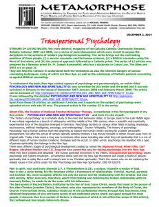 Transpersonal Psychology - Metamorphose Catholic Ministry