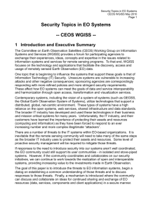 Security in EO Systems – WGISS Whitepaper