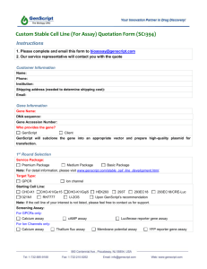 Stable Cell Line Quotation Form