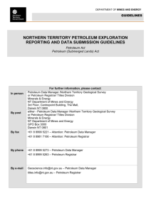 Reporting and Submission of Petroleum Data