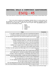 emotional skills & competence questionnaire