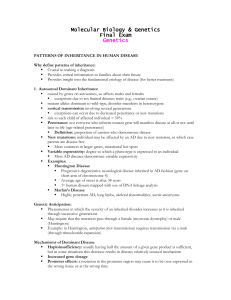 MS1 MolBio Genetics Outline