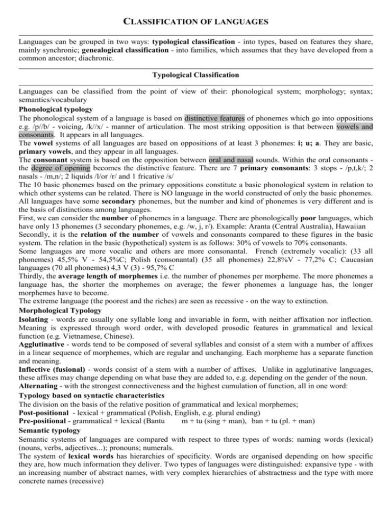 classification-of-languages-languages-can-be-grouped-in-two-ways