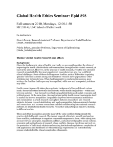Global Health Ethics Seminar: Epid 893
