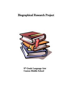 Historical Fiction Research Project