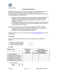 Questionnaire for Initials - Scope of the Cord Blood Service v.6