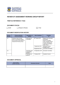 Review of Assessment Working Group Report