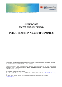 (OECD) in conjunction with the ESRC Genomics Network (EGN