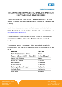 Child & Adolescent Psychiatry Programme