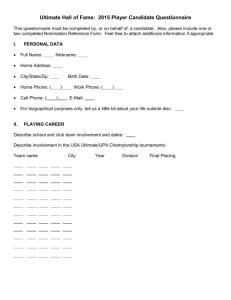 2015 Player Candidate Questionnaire