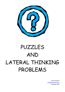 Puzzles and lateral thinking problems