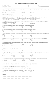 Math 112A - Prob rewrite Assignment 2009